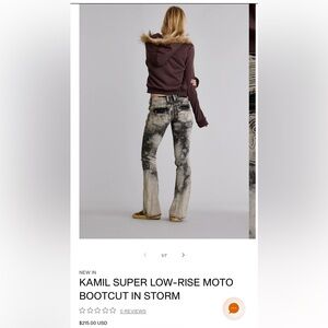 Rock Revival Kamil Super Low-Rise Moto Bootcut in Storm 34x33.5